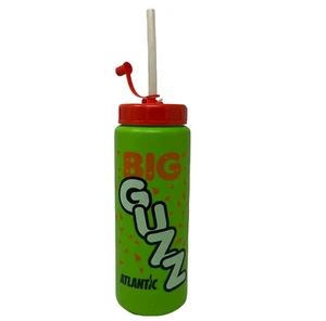 Big Guzz Atlantic Sunoco Gas Station Vintage Neon Green 80's 90's Water Bottle - Picture 1 of 5