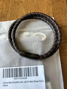 Murtoo Leather Braided Adjustable Bracelet New - Picture 1 of 10