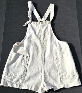 Miou Muse Strampler Damen Medium weiß creme Denim Shortalls 100% Baumwolle - Bild 1 von 10