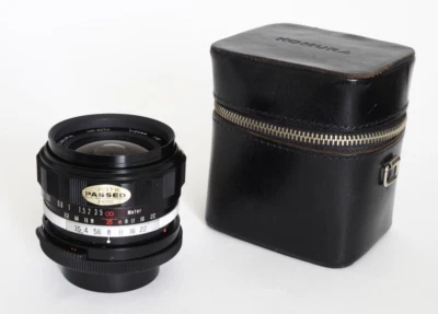 W-KOMURA 24mm F3.5 UNI LENTE AUTOMÁTICA, Estuche de Cuero y Tapa de Lente Trasera Montaje SP Japón Foto 1 de 4