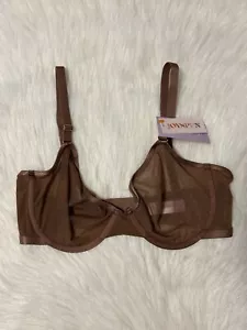 Joyspun Bra Womens Size 36D Brown Mesh Sheer Unlined Underwire Back Closure - Picture 1 of 6