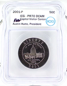2001-P USA Half-Dollar Capitol Visitor Center Proof ICG PR70 DCAM - Picture 1 of 20