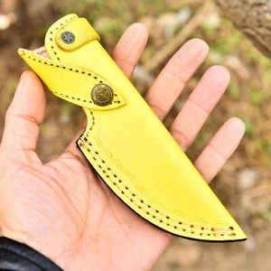 CUBIERTA DE FUNDA DE CUERO DE VACA PURO HECHA A MANO PERSONALIZADA PARA CUCHILLO DE HOJA FIJA 2746 - Imagen 1 de 4