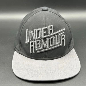 Under Armour Hat Cap Youth Kids SM/MD Flat Bill Black Gray 3D Embroidered - Picture 1 of 9
