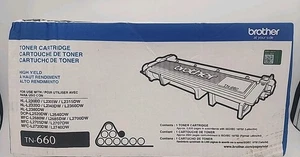 Brother TN-660 TN660 Genuine High Yield Black Toner Cartridge NIB - Picture 1 of 6