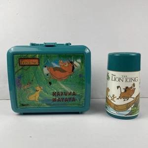 VTG 90s Aladdin Disney The Lion King Plastic Lunch Box Hakuna Matata W/Thermo - Picture 1 of 23