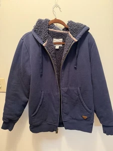 Weatherproof Jacket Mens L ,BlueFleece Sherpa Lined Zip Front Hoodie Heavyweight - Picture 1 of 16