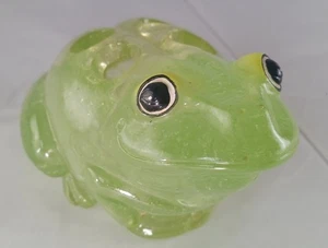 Vintage Lucite Lime Green Figural Frog Shaped Flower Frog  4-Hole Design - Picture 1 of 10