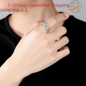 1CT Classic Men's Moissanite 925 Silver Ring GRA D Color Luxury Jewelry Gift - Picture 1 of 24