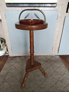 Vintage Wood Ashtray Stand-Pedestal Ashtray- Canada About 28" - Picture 1 of 15