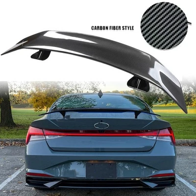 For Hyundai Elantra Sedan Carbon Fiber 46 Car Rear Trunk Spoiler Lip Wing Racing - Imagem 1 de 4
