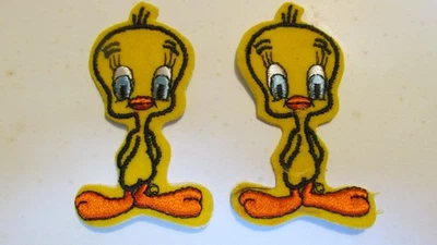 LOT 2 Vintage TWEETY BIRD Looney Tunes Cartoon Character Patch 1970’s ON Felt - Image 1 of 2