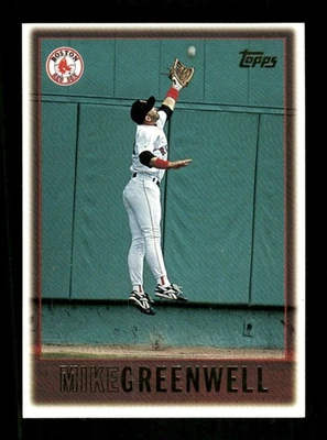 1997 Topps Baseball 123 Mike Greenwell at Green Monster great image BXCP46 - Image 1 of 2