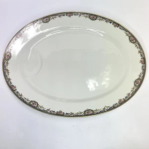 Theodore Haviland Limoges 16" Ovale Servierplatte China Blumenmuster - Bild 1 von 3