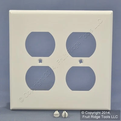 Cubierta de placa de pared estándar de nailon irrompible dúplex blanco de 2 velocidades Leviton 80716-W Foto 1 de 4