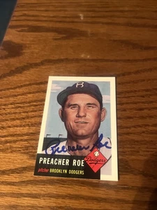 Preacher Roe Brooklyn Dodgers Autographed Card Free Shipping - Picture 1 of 3
