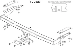 Towtrust Fixed Flange Automotive Towbar For Volvo XC70 Estate 2000 To 2007 - Picture 1 of 8