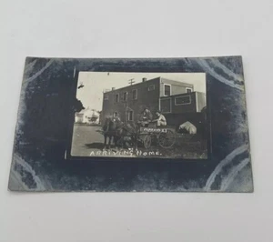 Foto postal RPPC de Express 23 vagón regresando a casa de una entrega 1907-1908 - Imagen 1 de 3