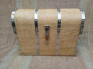 Treasure Chest Made from Mango Wood Handmade With Lock and Key Nautical Pirates - Picture 1 of 14