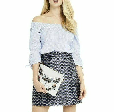 Oasis Butterfly Jacquard Skirt S 6 Women Casual Straight Shape Boho NEW 17190 - Image 1 of 4