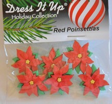 Dress It up 2951 Red Poinsettias Embellishment