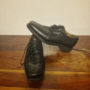 Men's Clarks Tilden Walk Lace-Up Oxfords Shoes Black Leather Square Toe Size 7.5 - Picture 1 of 8