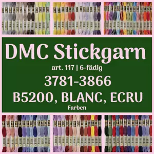 DMC Stickgarn Farben 3781-3866, B5200, BLANC, ECRU | Sticktwist für Kreuzstic - Bild 1 von 5