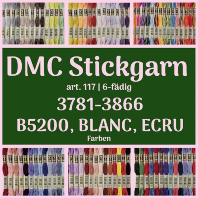 DMC Stickgarn Farben 3781-3866, B5200, BLANC, ECRU | Sticktwist für Kreuzstic