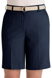 Edwards Women's Style #8459 Navy Blue Blended Chino Flat Front Shorts Size 16 - Picture 1 of 2