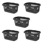 5 x Plastic Laundry Basket With Handles 60L Capacity Hipster Style Washing Linen