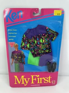 Vintage 1992 Barbie 3427 My First Fashions Ken Clothing Set Purple & Green HTF - Picture 1 of 3