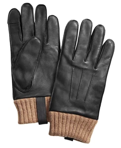 $98 Club Room Men's Leather Gloves Cashmere Lining Chocolate Sz S Small Luxury - Picture 1 of 4