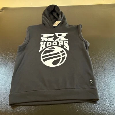 Puma Hoops Sudadera con Capucha Sin Mangas Baloncesto Gráfico Pullover Negro Para Hombre Mediano Nuevo con Etiquetas Foto 1 de 4
