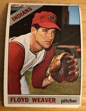1966 Topps Floyd Weaver Baseball Card #231 Indians Pitcher Low-Grade Poor