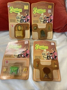 Dollhouse Mattel LITTLES Mix lot x4 Fun Accessories diecast 1980 Vtg New Doll - Picture 1 of 9