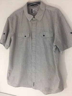 EZEKIEL Men XL Button Up Shirt Cotton Blend Short Sleeves Gray - Image 1 of 4