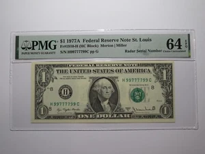 $1 1977 Fancy Radar Serial Number Federal Reserve Currency Note Bill #99777799 - Picture 1 of 3