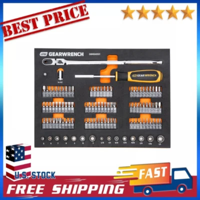 Механический ключ GEARWRENCH 105 шт. 1/4 дюйма с тонкой головкой набор инструментов для хранения пены - Изображение 1 из 4