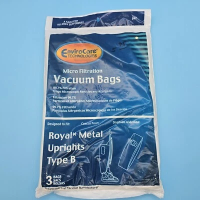 EnviroCare 3 Pack Vacuum Bags Fits Metal Royal Upright Vacuum Type B  - Image 1 of 2