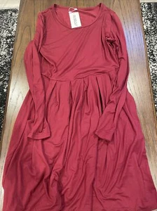 AUSELILY  NWT  Casual Long Sleeve Dress with Pockets Size L Bred 1300 - Picture 1 of 11