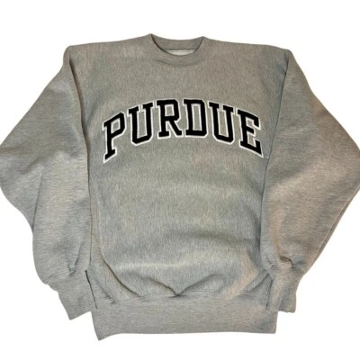 VTG STEVE AND BARRY’S Purdue University Gray Crewneck Sweatshirt Spellout Y2K - Image 1 of 4