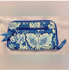Vera Bradley Zip Around Wallet Blue Lagoon - Picture 1 of 5