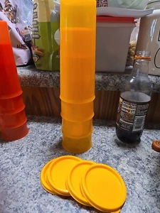 Tupperware Stackable 16 ounce Tumblers 5107D set of 4 with lids. NEW. - Picture 1 of 1
