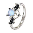 Women Men Fashion Jewelry Valentines Day Couple Ring Shiny Opening Angel Devil