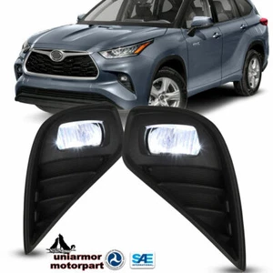 For 2020-2024 Toyota Highlander LED Fog Lights Bumper Lamps+Switch+Bezel+Wires - Picture 1 of 11