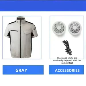 Chaleco de Hielo de Verano para Hombres Chaqueta Ventilador USB Refrigeración Aire Acondicionado Ropa Exterior - Imagen 1 de 15