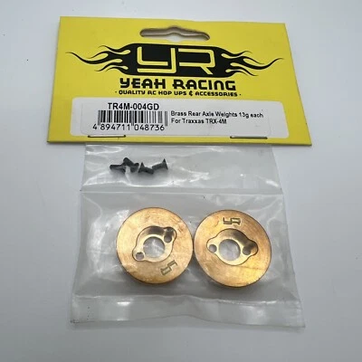 Yeah Racing TR4M-004GD - Traxxas TRX-4M Brass Rear Axle Weights (2) (13g) - Image 1 of 4