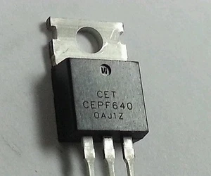 2 NEW CEPF640 , MOSFET N-CHANNEL TRANSISTORS TO-220, 200V,19A - Shiped from USA - Picture 1 of 3