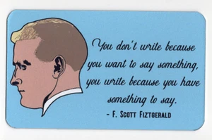 F Scott Fitzgerald Vinyl Zitat Aufkleber oder Magnet - The Great Gatsby, Last Tycoon - Bild 1 von 1