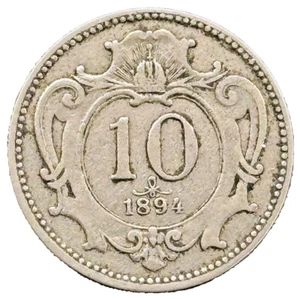 1894 Austria Coin 10 Heller KM# 2802 Europe Austria Foreign Money Antique Coins - Picture 1 of 3
